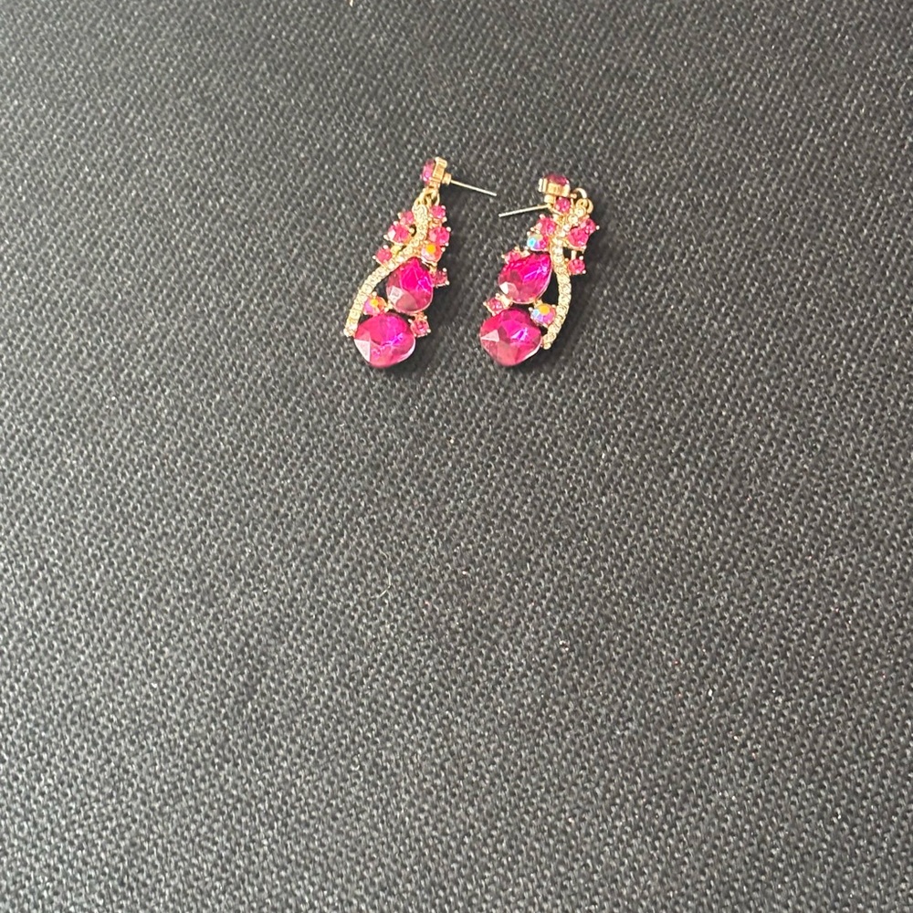 Elegant Pink and Gold Earrings
